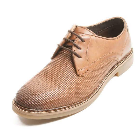 Base London Blake Shoes in Burnished Print Tan - Picture 1 of 4